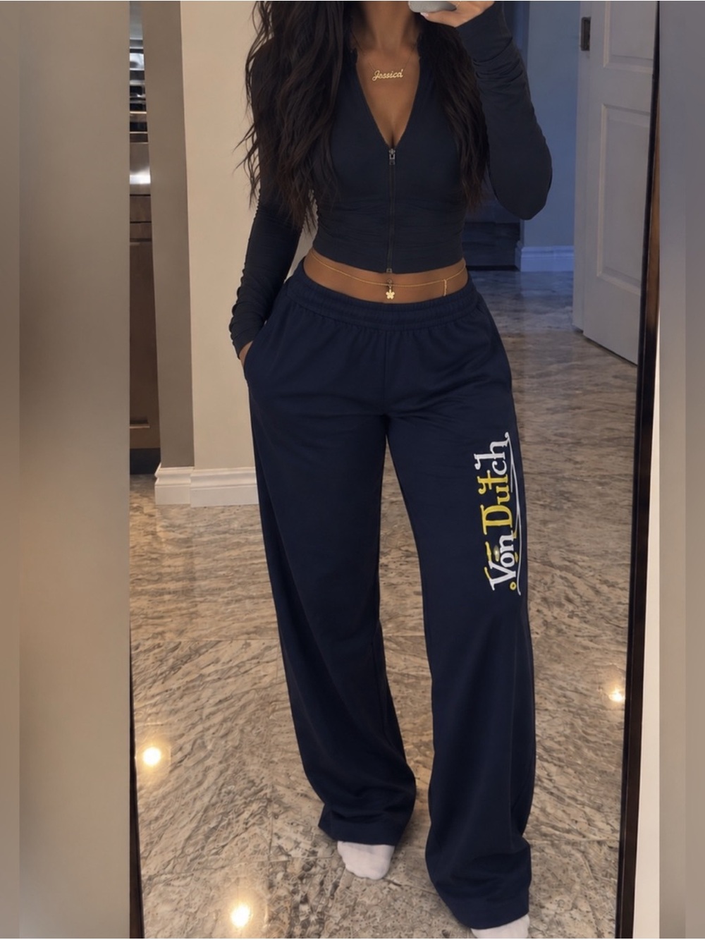 Von Dutch women’s Navy Logo Lounge Pants